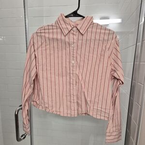 Levi's Pink and White Striped Shirt